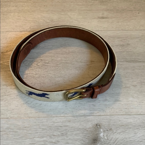 Stylish Tan and Blue Men's Belt - Picture 3 of 13
